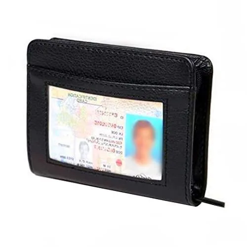  JahyShow Z860 Wallet 36 Slots RFID Blocking Genuine Leather 4.3 x 3.1 x .55 in — product photo