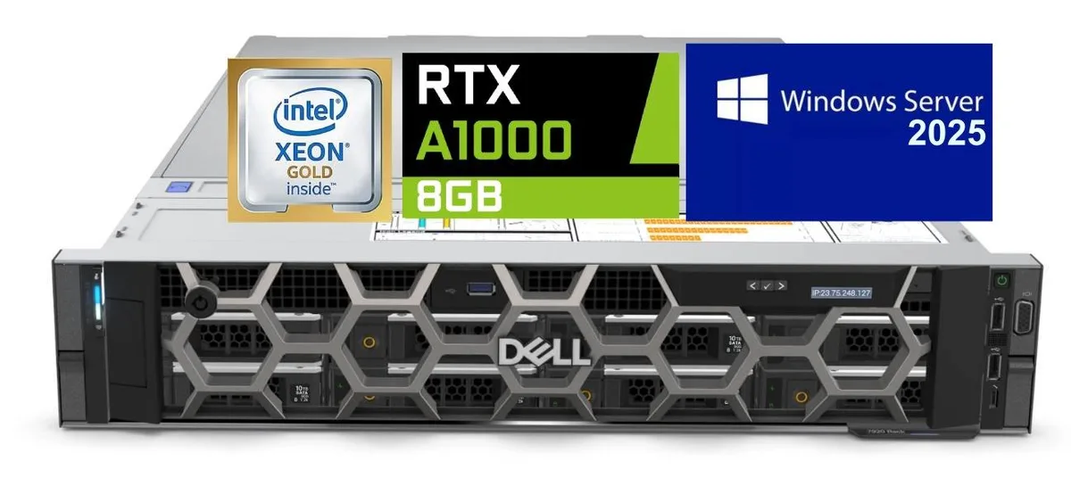DELL DELL Precision 7920 Rack Server 2x Xeon Gold 6246 256GB 4x 4TB SSD RTX A1000 — product photo