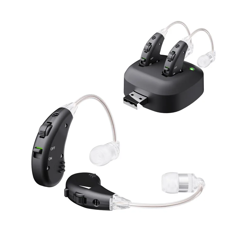 Jinghao Jinghao JH-338 BTE hearing aids, pair, black — product photo