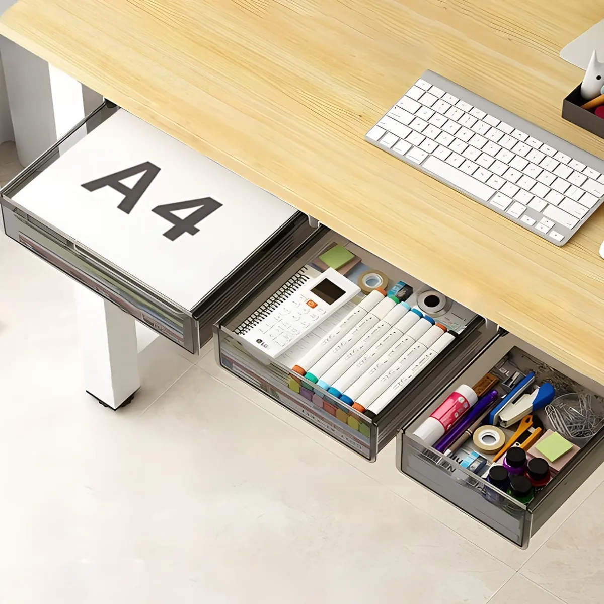  SVNNELP UDD-SML-B 3-Pack Under-Desk Drawers SML Clear Black 1.91 kg — product photo
