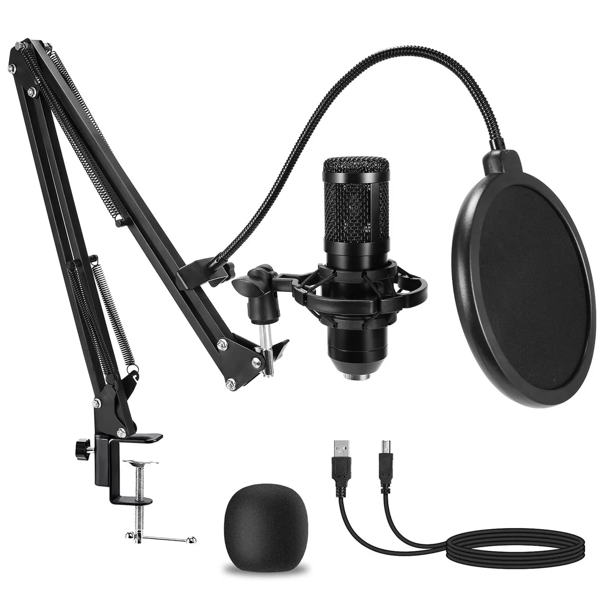 AMOOX BM-800 USB Condenser Microphone Kit Black — product photo