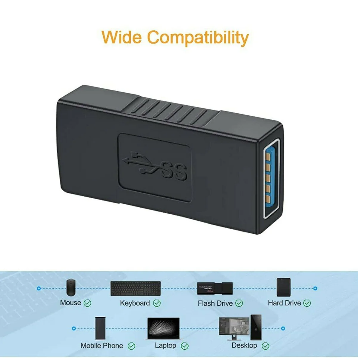Thinkstar Thinkstar USB 3.0 Type A Female to Female Adapter — product photo