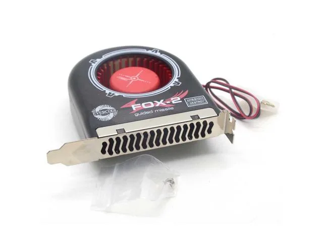 Black 110 mm turbine case fan with plastic frame, no LED, PCI slot mount