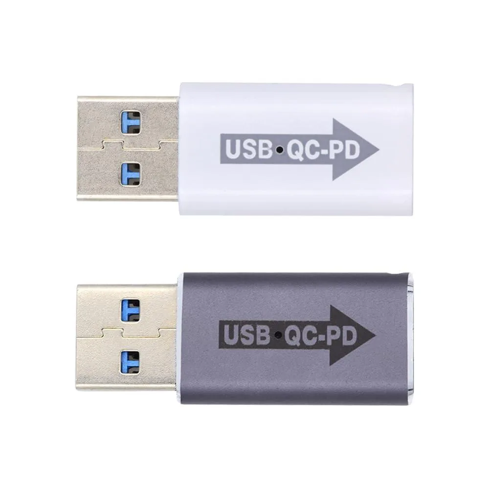 Fervit Fervit USB 2.0 A Male to USB-C Female QC/PD Adapter 2pcs White Black — product photo