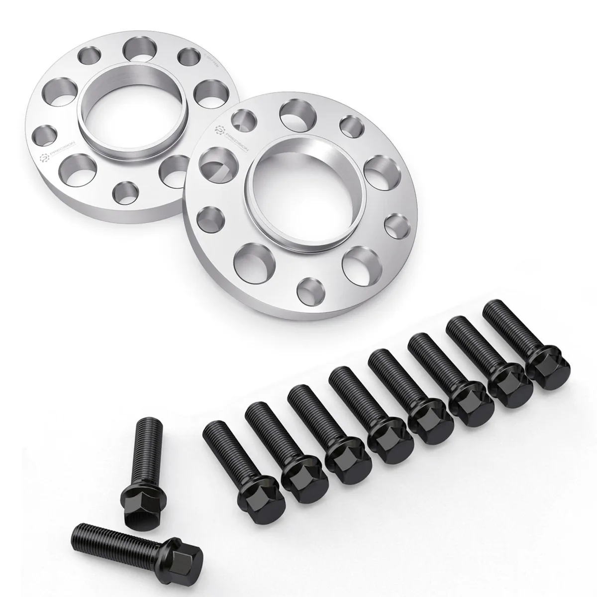 StanceMagic StanceMagic 20mm 5x112 Hubcentric Wheel Spacers with 14x1.5 Lug Bolts (Silver) — product photo