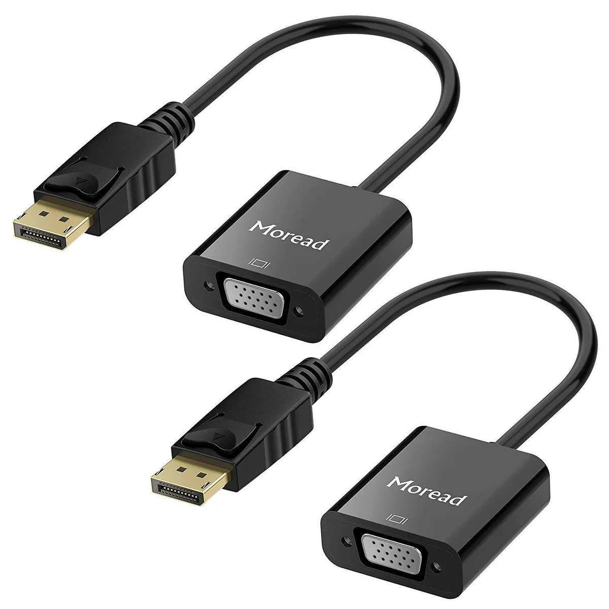 Moread DP2VGA-A-B-2-V2 DisplayPort to VGA Adapter 2 Pack — product photo