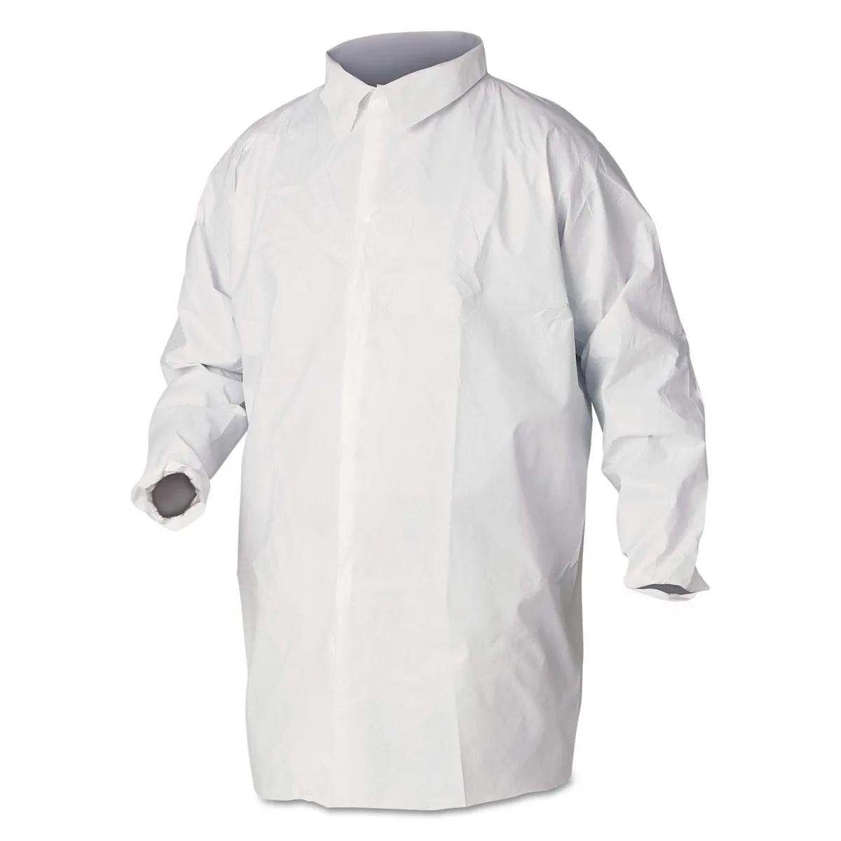 Kimberly Clark KIMBERLY-CLARK 44443 KleenGuard A40 Lab Coats Large White 30/Carton personal protective equipment — product photo