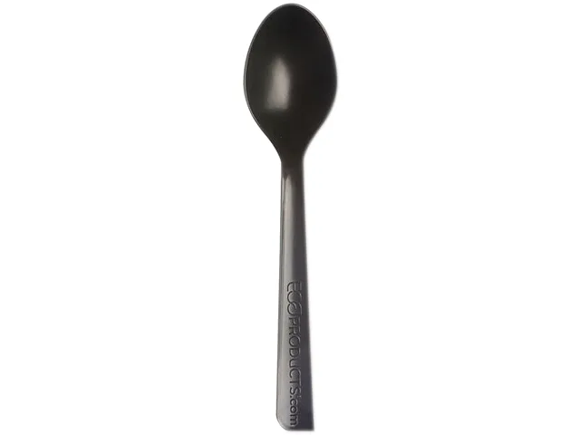 Eco-Products Eco-Products EPS113 6" Recycled Polystyrene Spoons Black 1000 Pack — product photo
