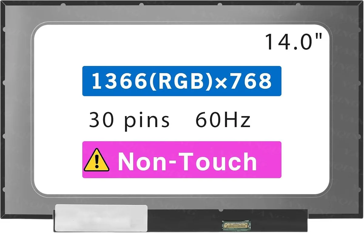 NUOLAISUN NUOLAISUN 14.0" Laptop Screen for ThinkPad T490 T490s T495 T495s HD 1366x768 30 pin Non-Touch — product photo
