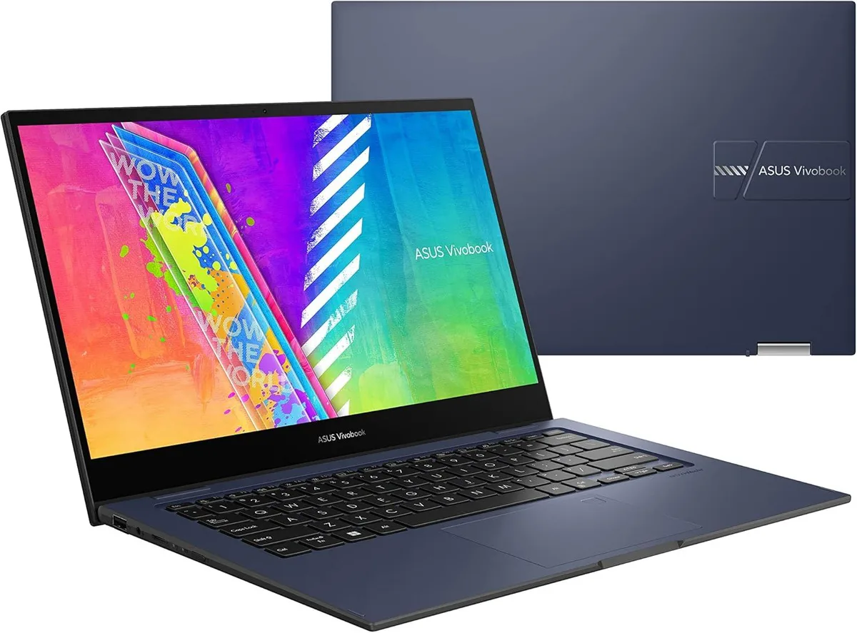ASUS ASUS Vivobook Go Flip J1400KA-DS01T-CA-R 14" FHD Touch Celeron N4500 4GB 128GB eMMC Blue laptop — product photo