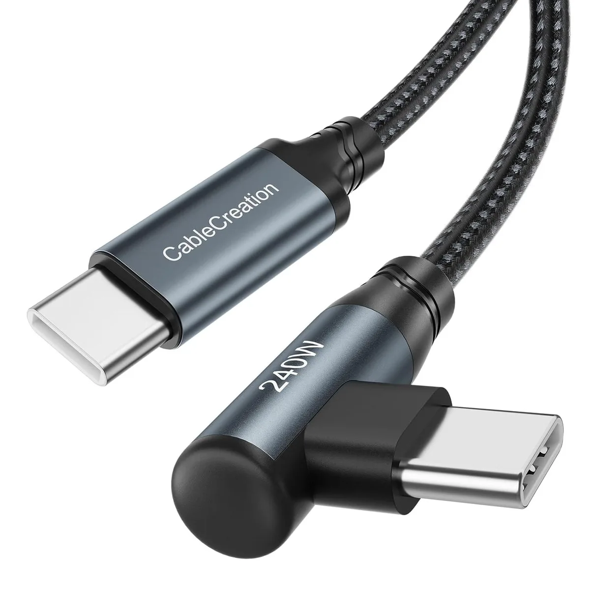 CableCreation CableCreation USB C to USB C Right Angle 240W Braided Cable 6 ft — product photo