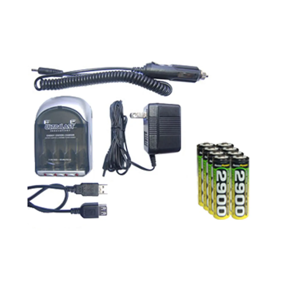 Ultralast Ultralast ULINOV3 AA/AAA smart charger with 8 AA 2900 mAh NiMH batteries — product photo