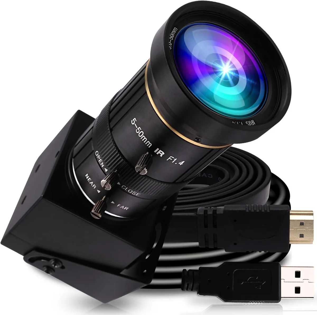BFKK BFKK 4K USB HDMI Manual Zoom Webcam IMX415 5-50mm 10X Lens — product photo
