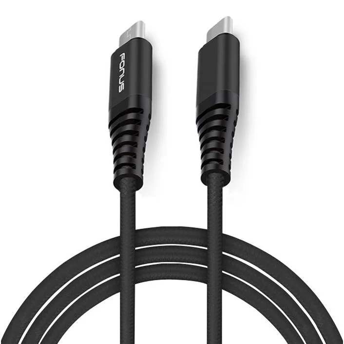 Fonus Fonus USB-C to USB-C Braided Cable 10ft 480 Mbps Black for ZTE ZMax Pro Z981 — product photo