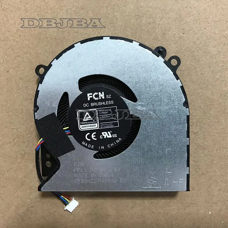 Small black laptop CPU cooling fan with wire connector