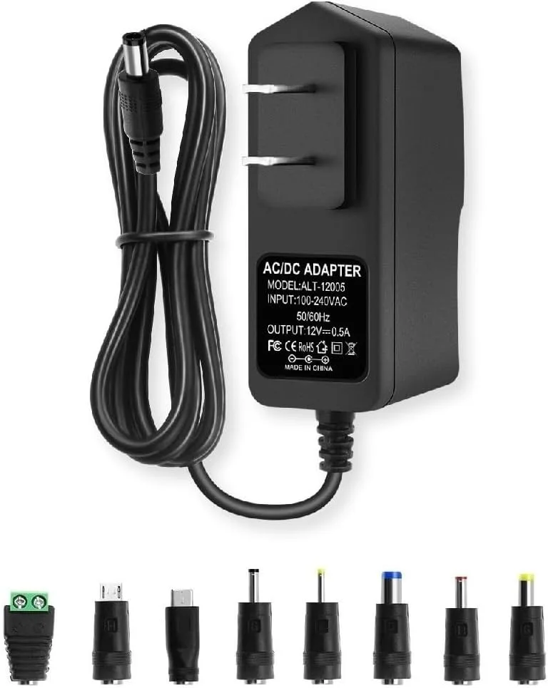 Kenuco Kenuco 12V 0.5A AC Adapter 5.5x2.5mm 8 Tips — product photo