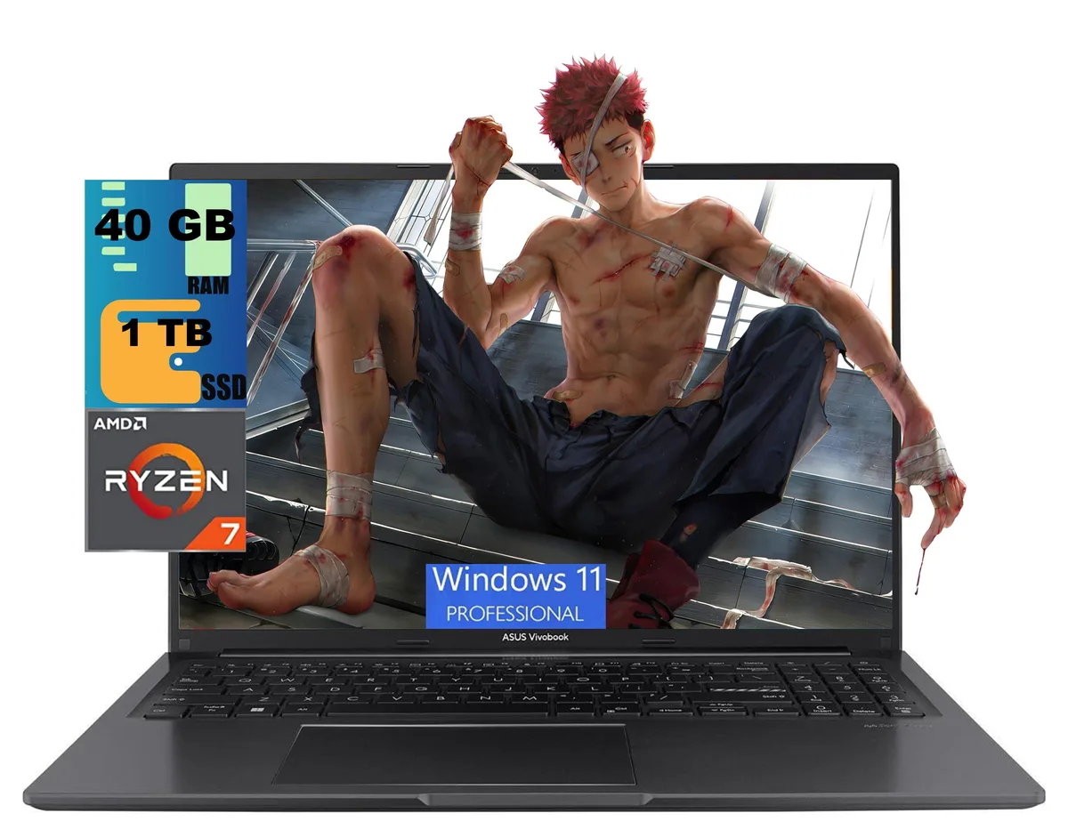 ASUS ASUS Vivobook 16 laptop AMD Ryzen 7 7730U 40GB DDR4 1TB PCIe SSD — product photo