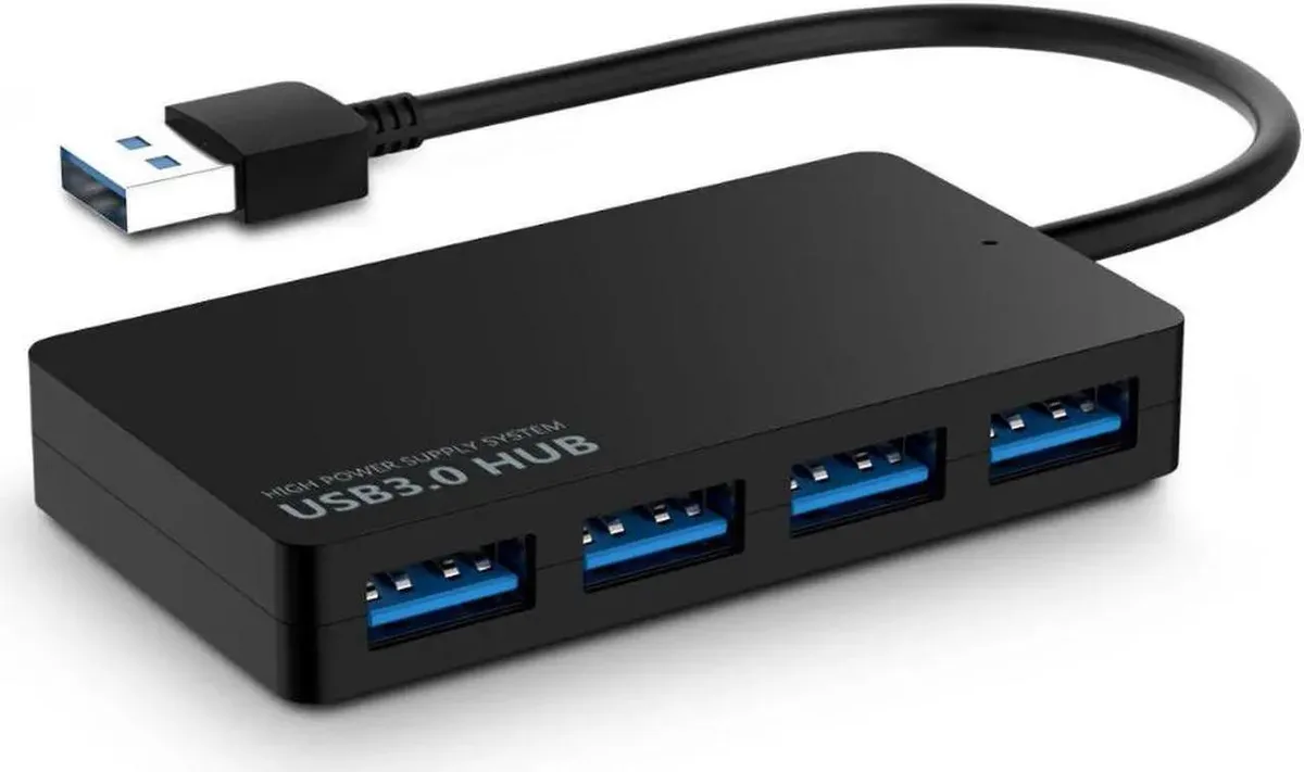 Vszerda Vszerda USB 4-Port USB 3.0 Ultra Slim Data Hub 5Gbps Black — product photo