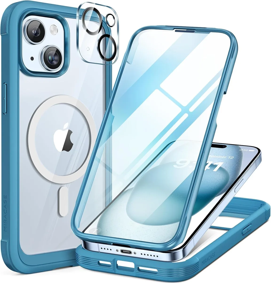 iworkmart iworkmart Glass Series iPhone 15 Case Sea Blue — product photo