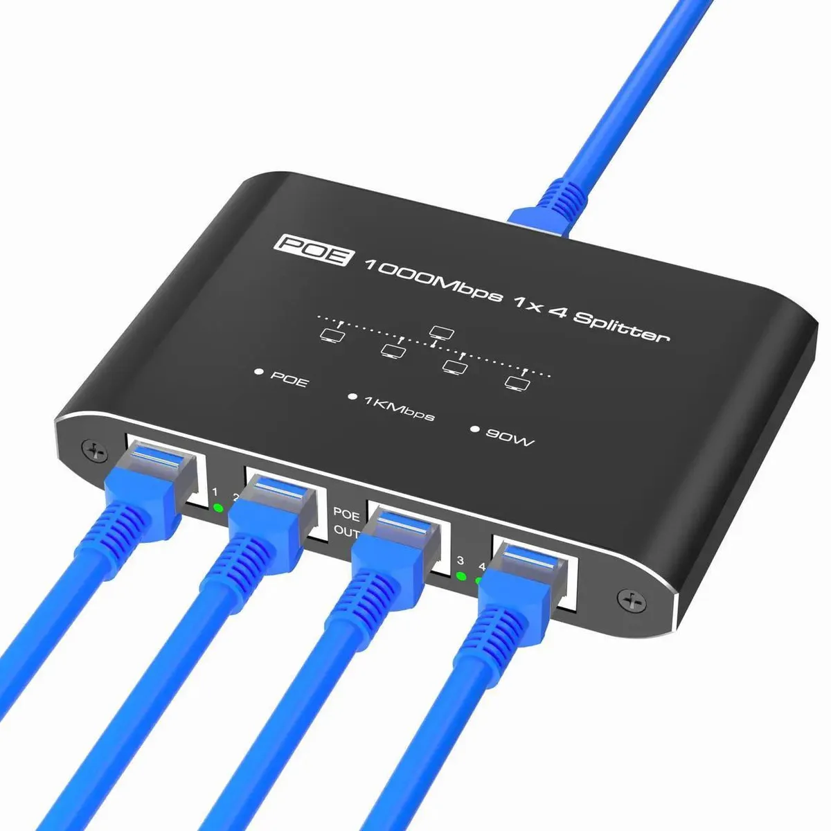 SMUGDESK SMUGDESK 1In4Out Gigabit PoE Splitter 30W 328Ft network ethernet cable — product photo