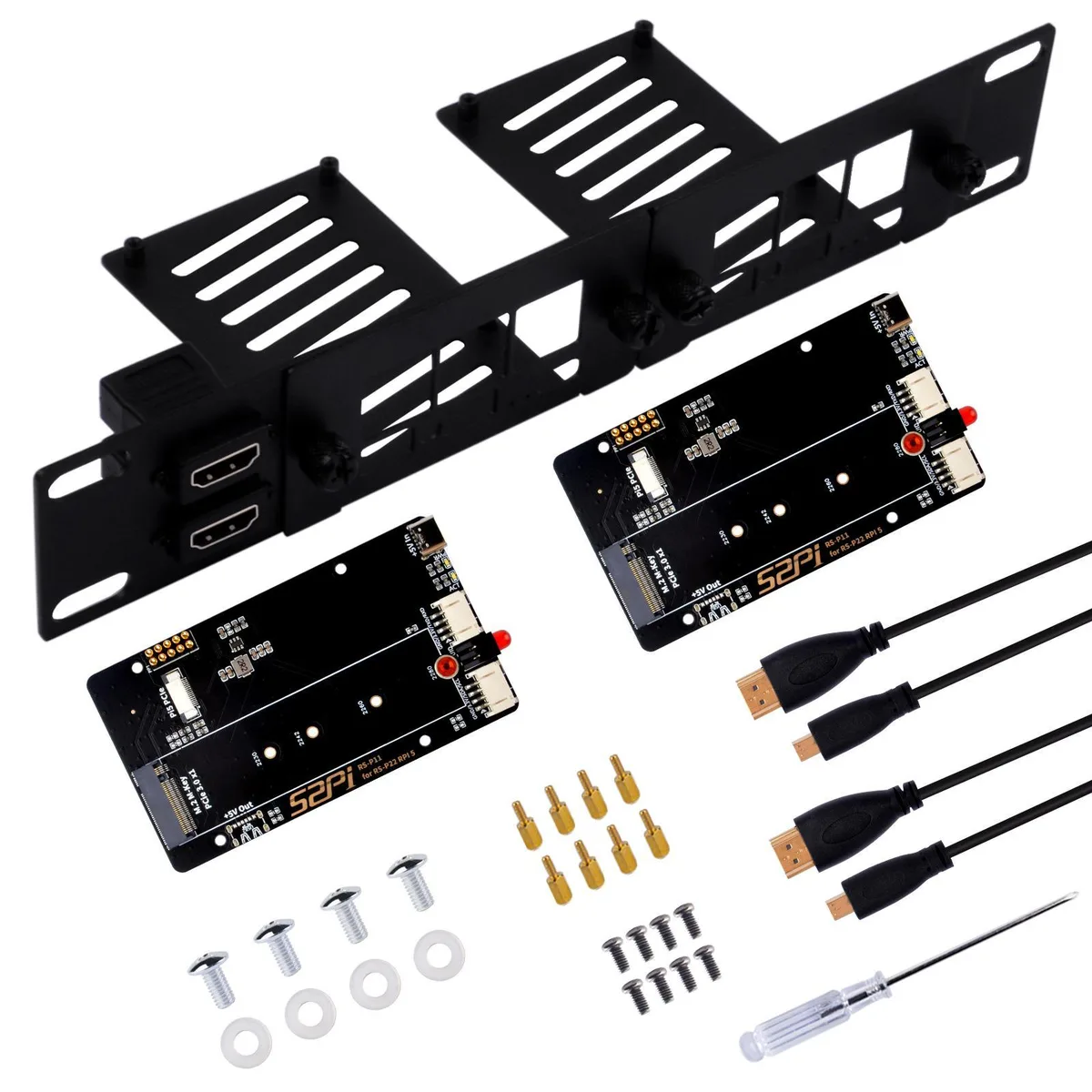 52Pi 52Pi 52Pi 10 Inch 1U Server Rack with 2 NVMe Adapters — product photo