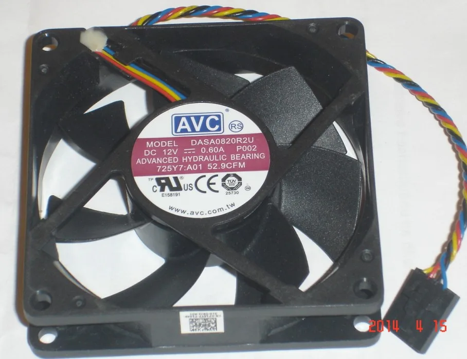 OEM Industries OEM Industries DASA0820R2U 80mm 12V .6A 4 Pin CPU cooler — product photo
