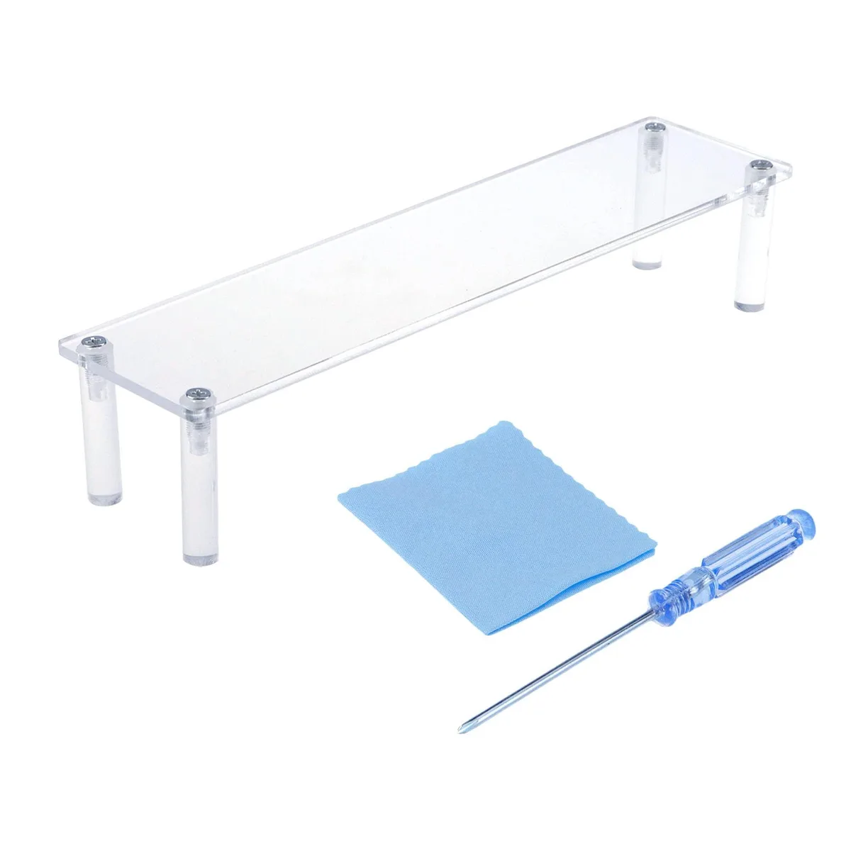 Clear acrylic rectangular riser 250×60×50mm single tier