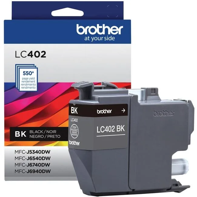 Brother LC402BKS black ink cartridge in sealed box