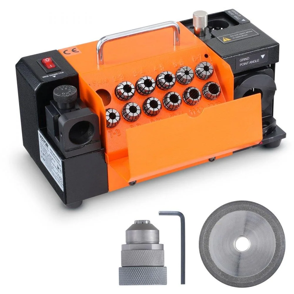 VEVOR VEVOR MR-13A Drill Bit Sharpener 3-13mm 95°-135° 11 Collets CBN Wheel — product photo