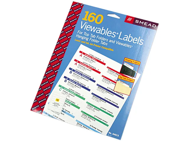 Smead Smead 64915 Viewables Label Pack Refill White 160/Pack — product photo