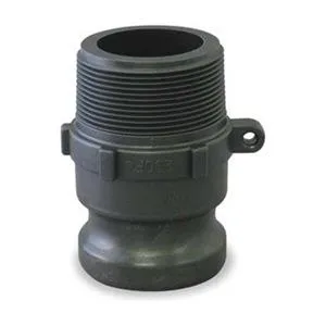 Polypropylene cam lever coupling, 4 inch male adapter, grey finish