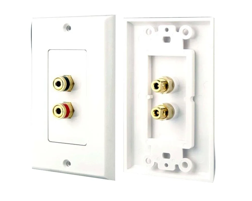 PYLE AUDIO PYLE AUDIO PHWP1 Dual Binding/Banana Wall Plate White — product photo