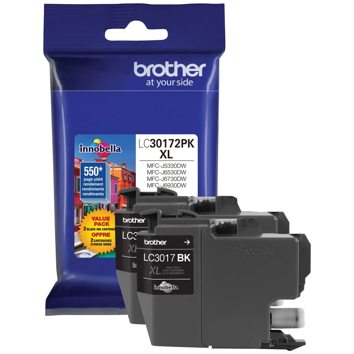 Brother Brother LC30172PK High Yield Ink Cartridges (Genuine Brands) Dual Pack Black 550 Pages — product photo