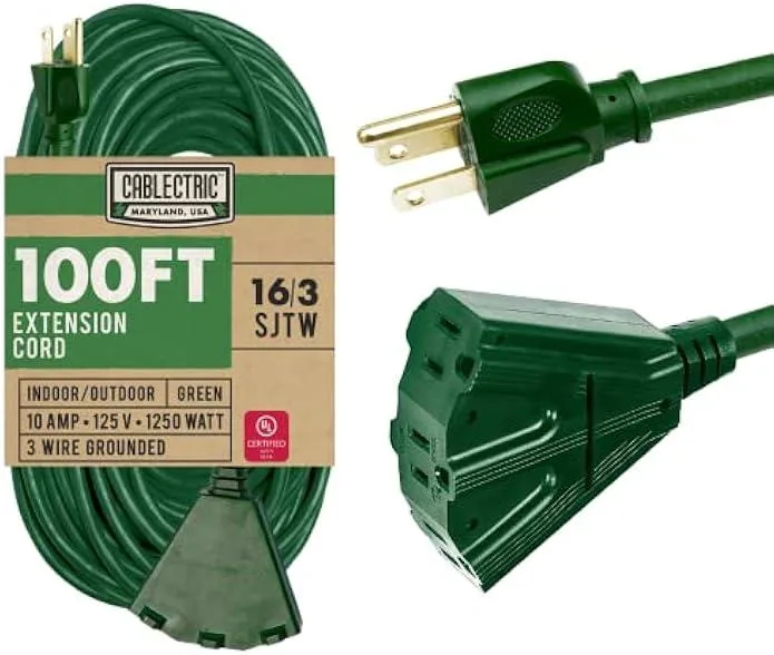 usbroway usbroway USB cable 100 ft 16/3 SJTW green 3 outlets — product photo