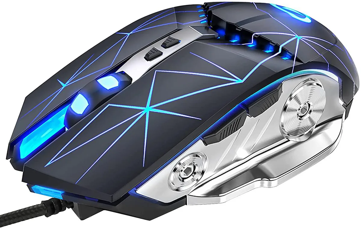 Hitoor Hitoor Silent Click Wired Gaming Mouse 3200 DPI Black — product photo