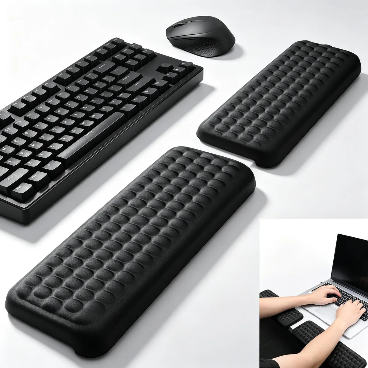  Aszqvd L-Shaped Arm Rest 2-Pack Black 11.8x3.94x0.1 in Memory Foam — product photo