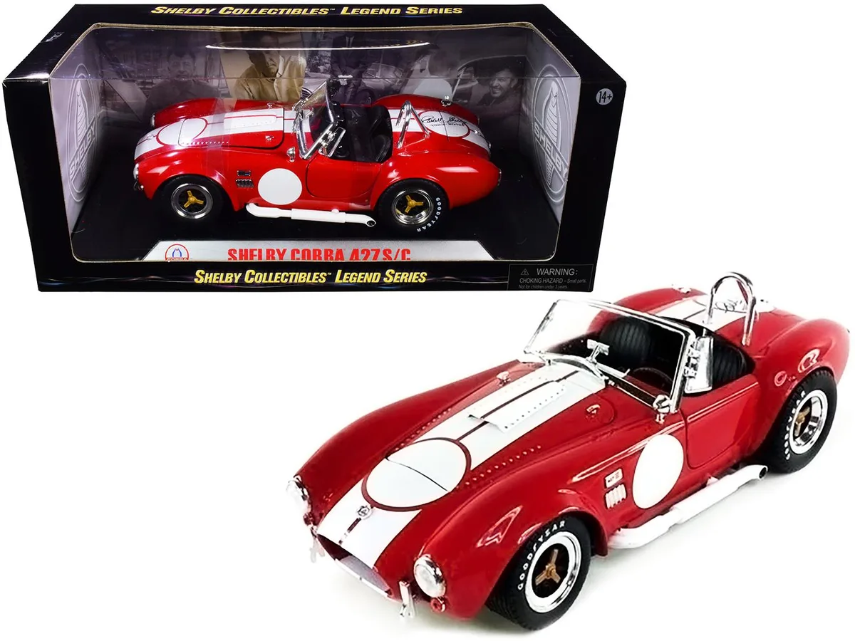 Shelby Collectibles Shelby Collectibles 1965 Cobra 427 S/C 1/18 Red White Stripes Signed Trunk — product photo