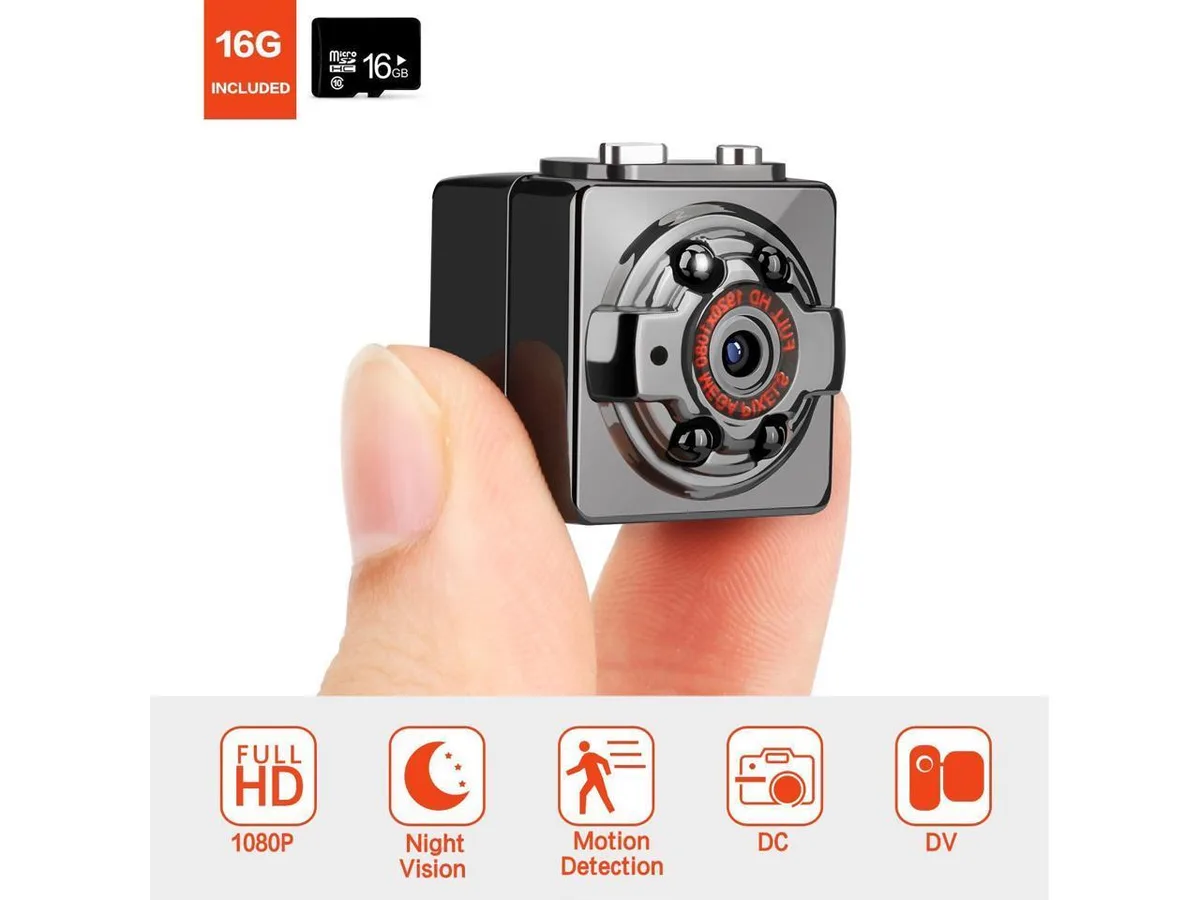 BONAEVER BONAEVER Pocket Mini Hidden Spy Camera 1080P 12MP 16GB SD Card — product photo