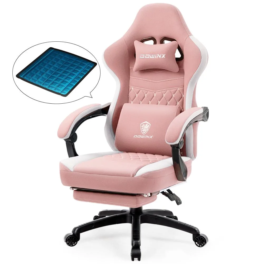 Dowinx Dowinx LS-6657D gaming chair pink fabric pocket springs 300 lb — product photo