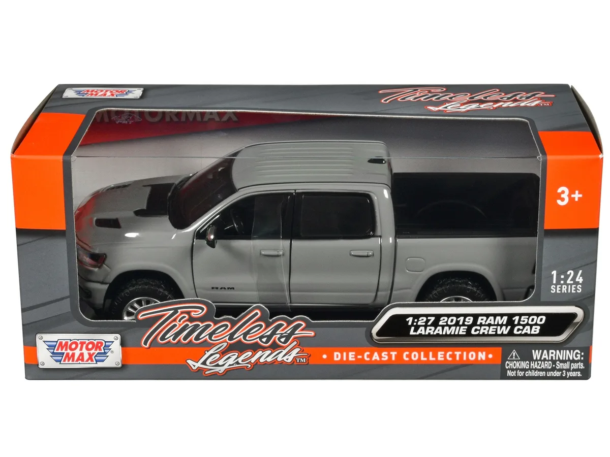 MOTORMAX MOTORMAX 2019 RAM 1500 Laramie Crew Cab Gray Timeless Legends 1/27 Hobby Collectible — product photo