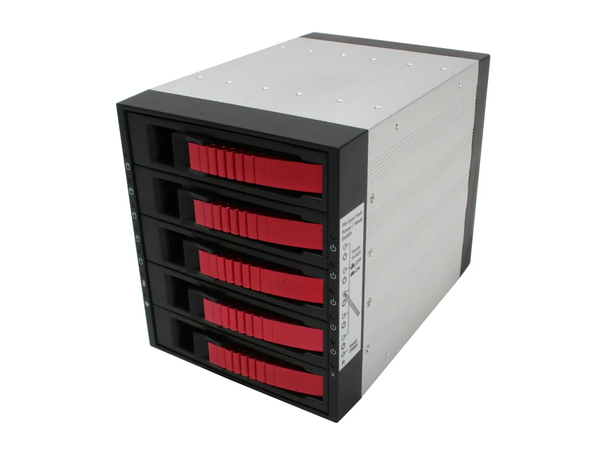 iStarUSA Inc. iStarUSA Inc. BPU-350-Red 3×5.25" to 5×3.5" SATA 2.0 Hot-Swap Backplane Raid Cage server accessory — product photo