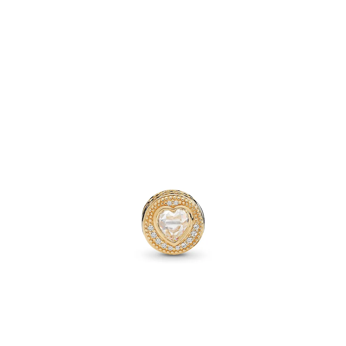 PANDORA PANDORA ESSENCE COLLECTION Love Charm Sterling Silver 14K Gold Cubic Zirconia — product photo