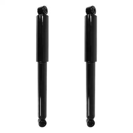 Unity rear shock absorber kit, pair of silver metal cylinder dampers with mounting hardware
