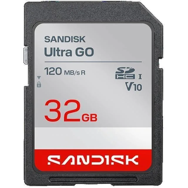 SanDisk SanDisk Ultra GO SDHC 32GB 120MB/s UHS-I A1 C10 U1 V10 memory card — product photo