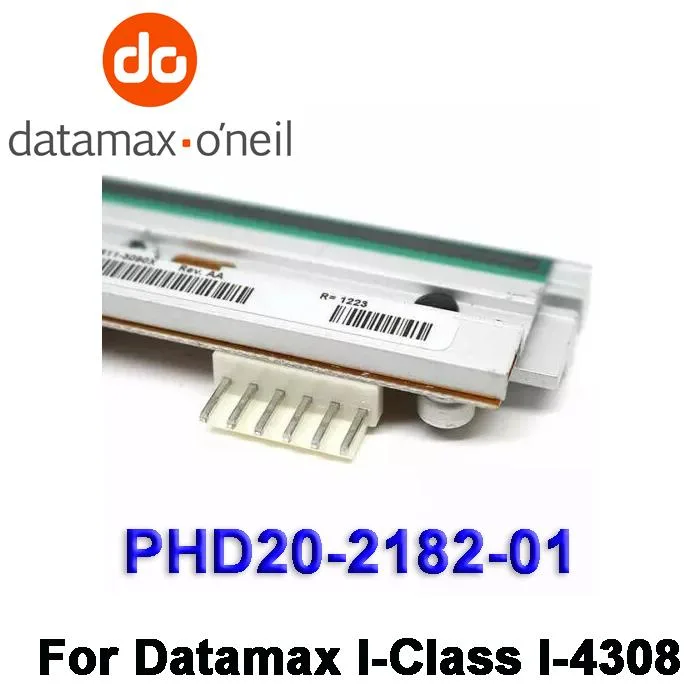 Rectangular thermal printhead module, matte black finish, metal housing with gold connector pins