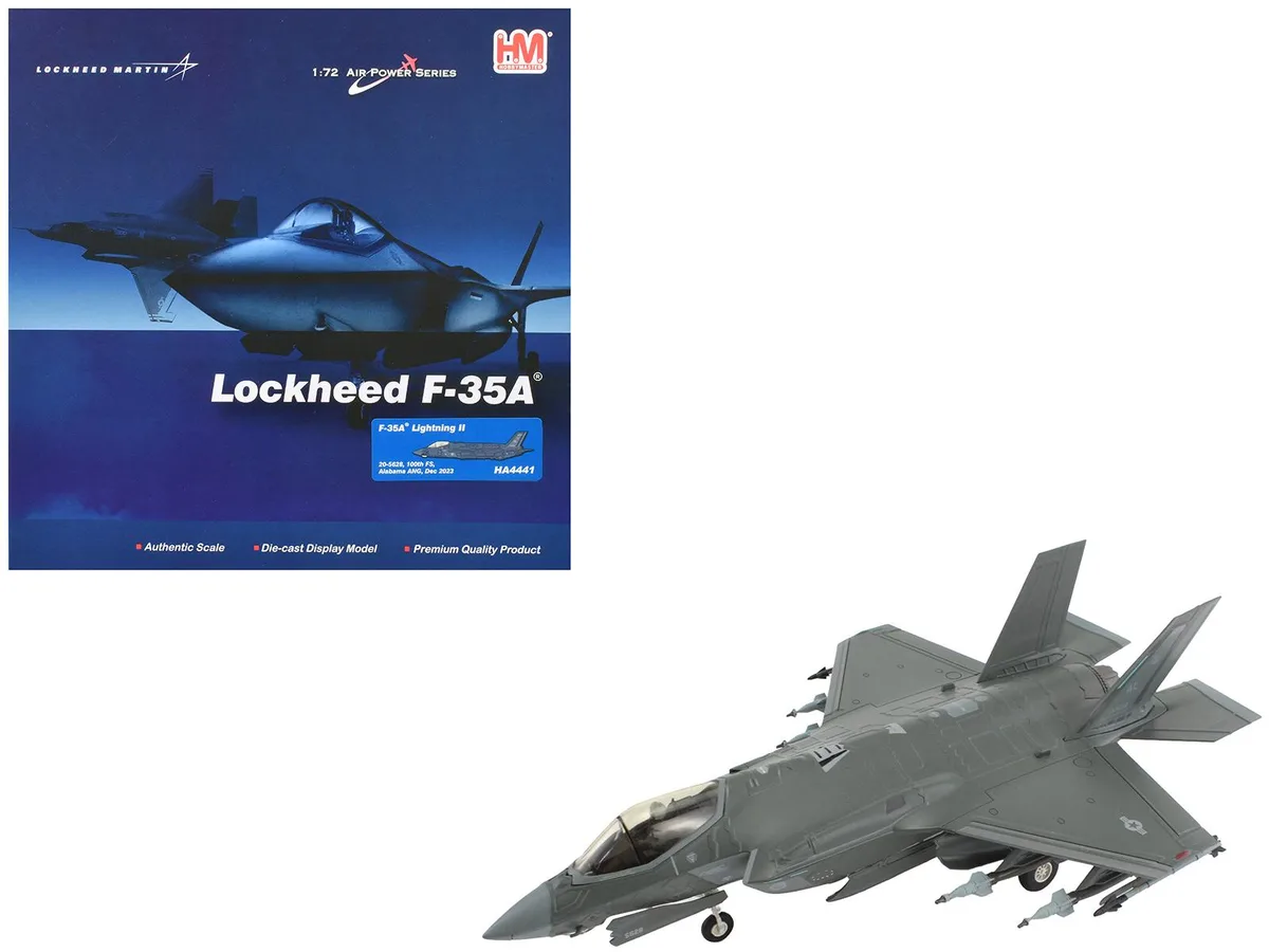 Hobby Master Hobby Master F-35A Lightning II 1/72 Alabama Air National Guard 100th Fighter Squadron 2023 diecast model — product photo
