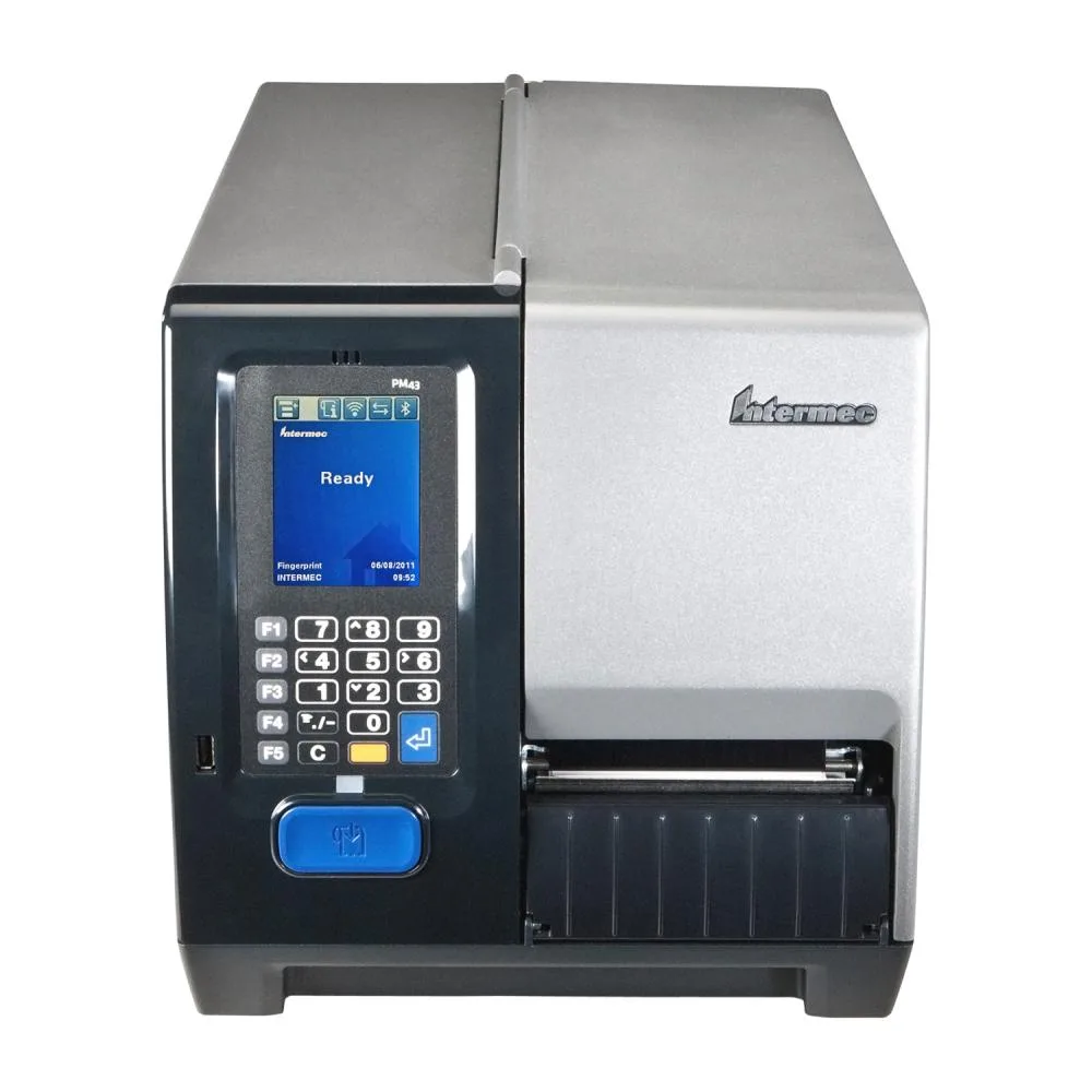 Intermec PM43 industrial label printer, dark grey enclosure, colour touchscreen, 45 kg