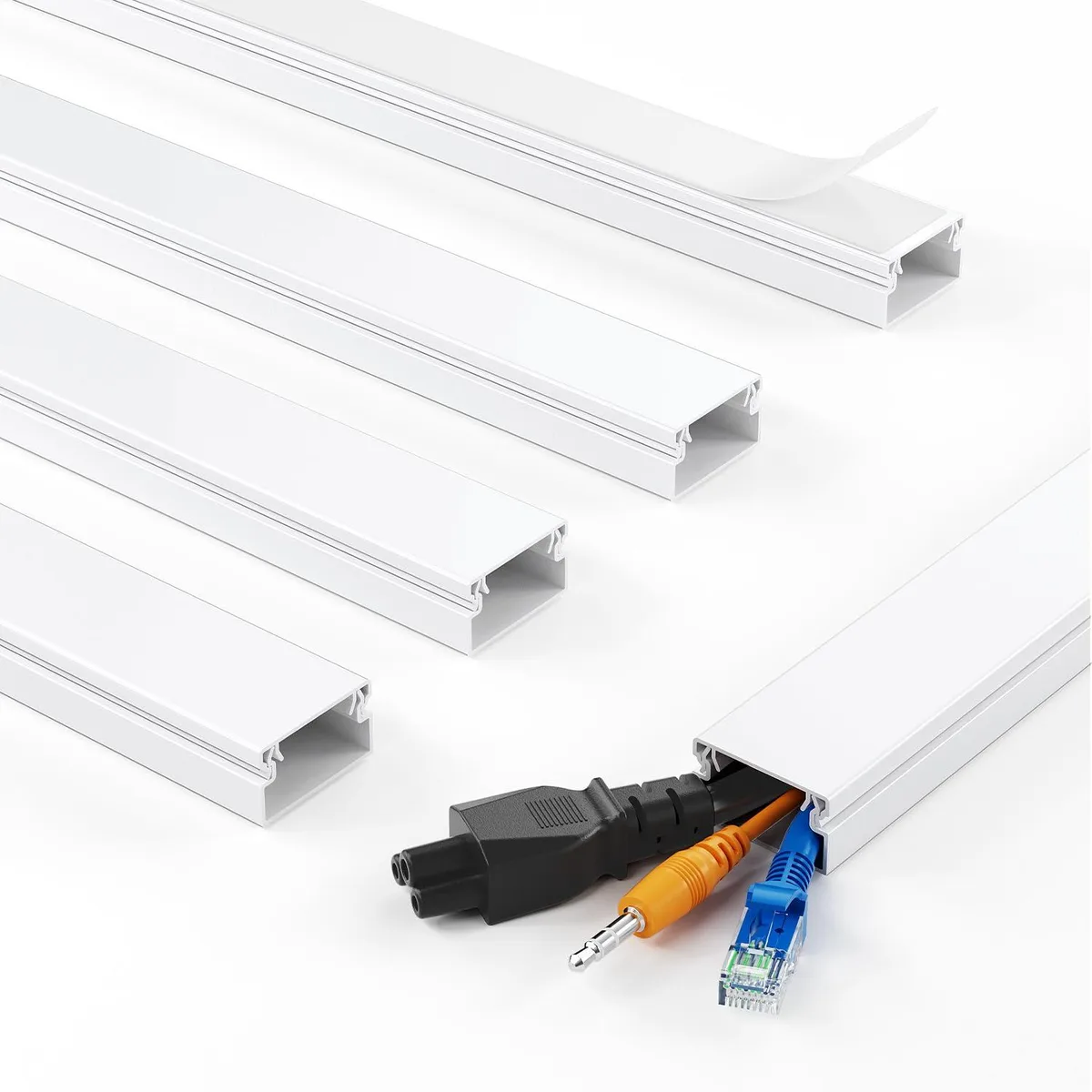  Yecaye 70.8in Cord Cover Self-Adhesive White 14.17in L 0.94in W 0.55in H — product photo