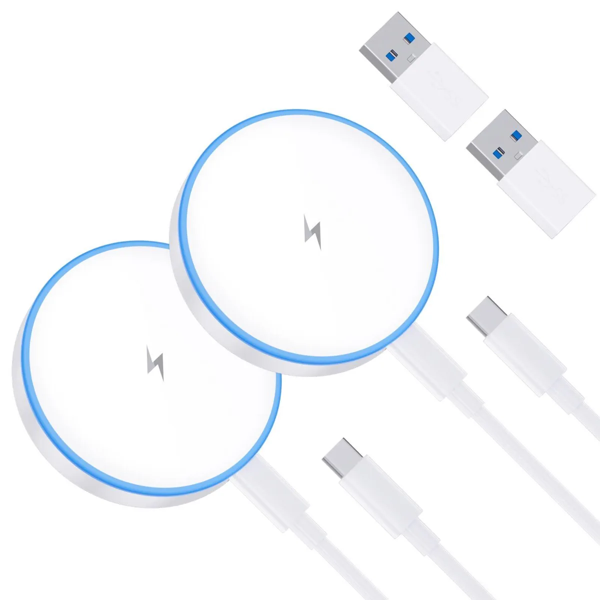  Speokoy 15W Magnetic Wireless Charger 2-Pack White 120V 9V 1.98A USB-C — product photo