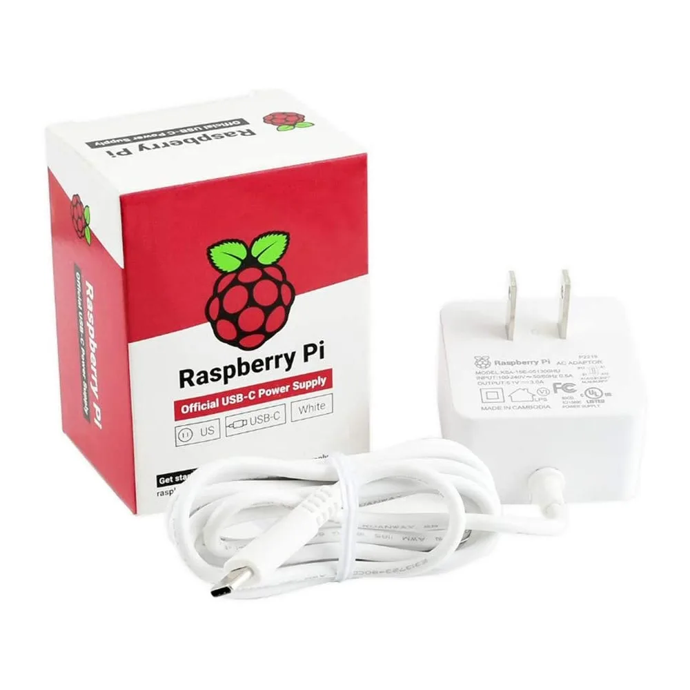 Raspberry Pi Raspberry Pi 4 Model B Official PSU USB-C 5.1V 3A US Plug White — product photo